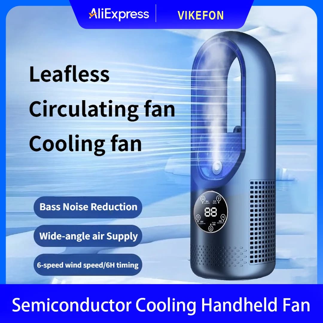 Desktop Cooling Fan Humidifier with Touch LED Screen 100ml Top Fill Tank Multi-Speed Timing Wide Angle Air Cooler USB Powered