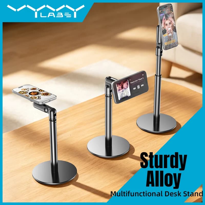 Magnetic Desktop Phone Stand Live Streaming Filming Phone Stand for iPhone 17 16 Pro Max iPad Magnetic Ring for Android Phones