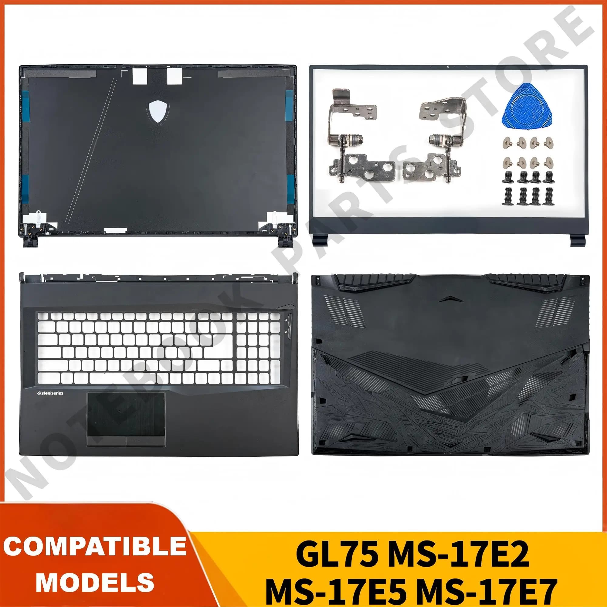 Nuovo Per GL75 Leopard MS-17E2/E4/E5 MS-17E7 LCD Della Copertura Posteriore Coperchio Superiore Lunetta Cerniere Palmrest Fondo Notebook Parti di Ricambio
