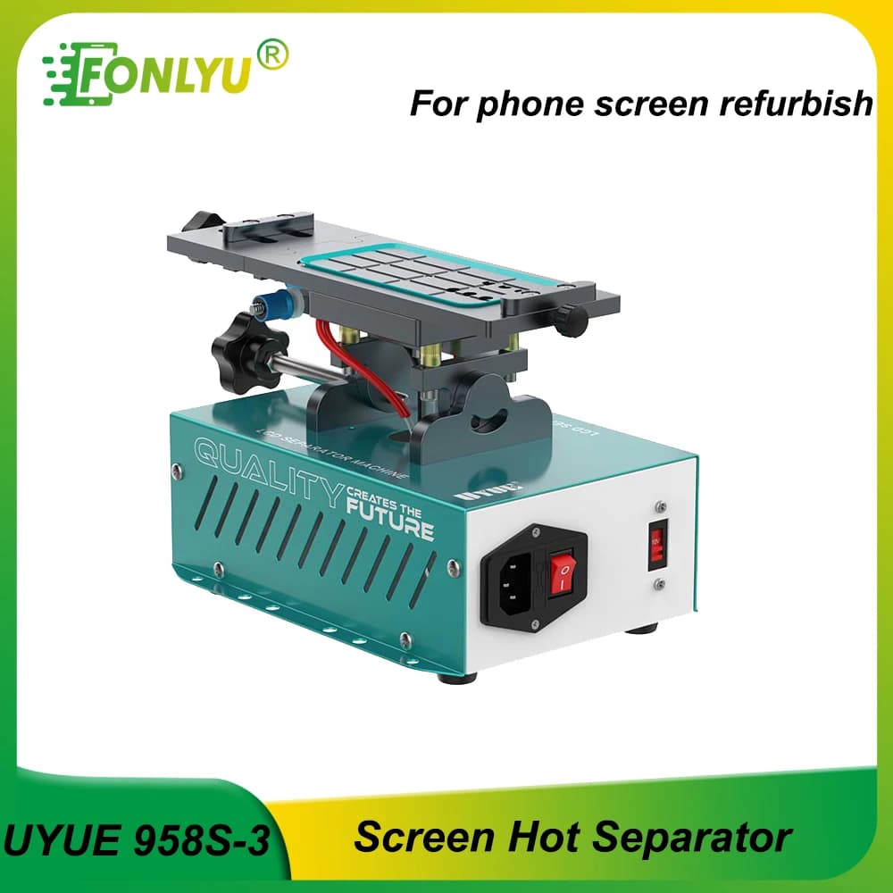 UYUE 958S-3 3in 1 separatore Lcd girevole per iPhone schermo del telefono cornice colla rimozione vetro smontare strumenti di ricambio