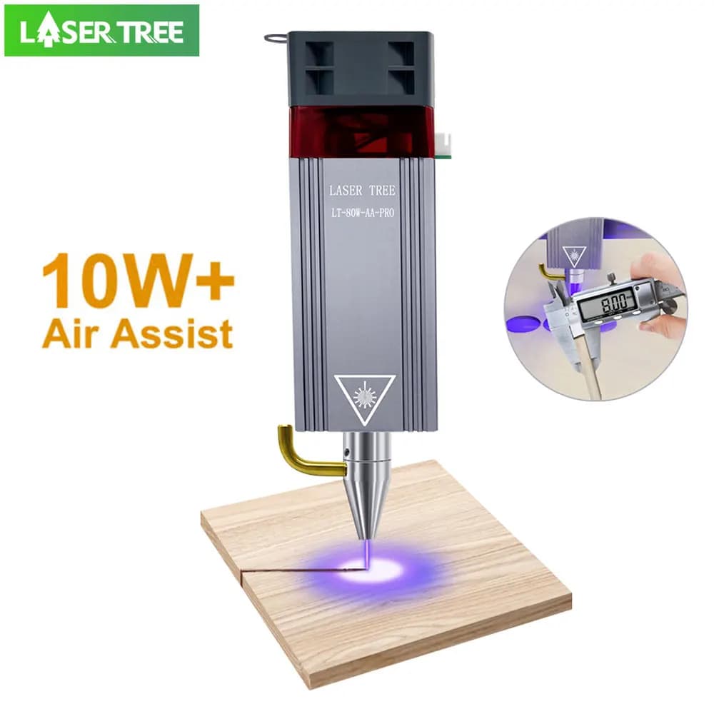 LASER TREE Pro 80 W CNC laser head with pneumatic assistance system for cutting metal/wood (TTL accuracy 0.01 mm)
