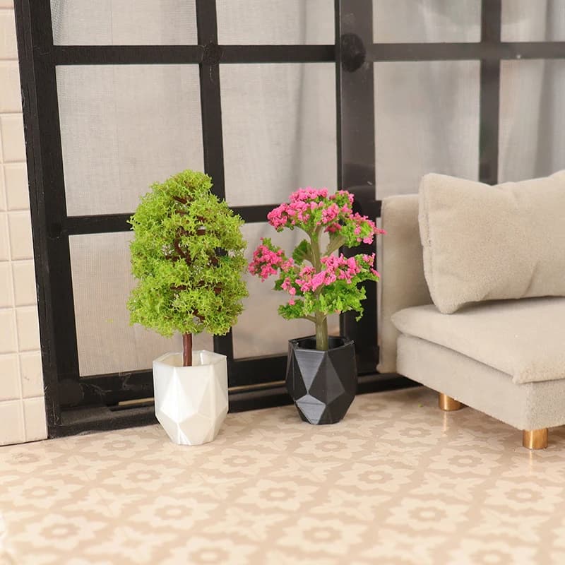 1/12 Vase Plant Model for Doll House, Mini Doll House Decoration, Micro Garden Ornaments