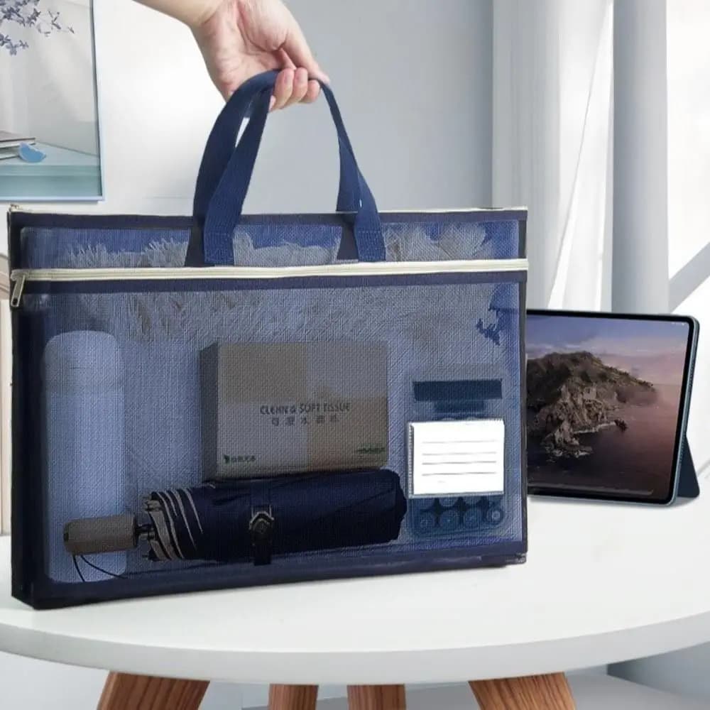 Borsa per arte in rete di grande capacità A3 Grande album da disegno per schizzi 8k Borsa per carta di prova A4 Borsa a tracolla con cerniera Borsa a tracolla in rete di nylon Scuola