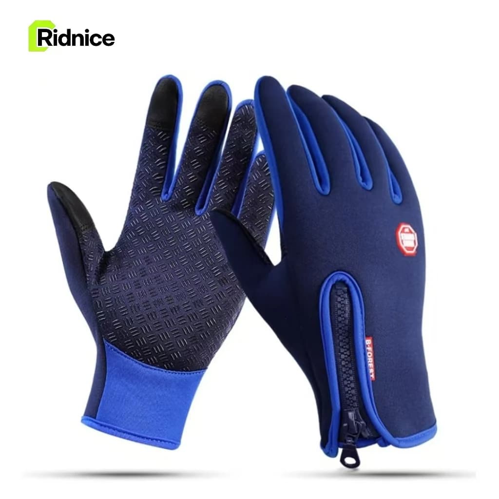 Guanti da ciclismo invernali Ridnice, guanti in silicone, touchscreen, antivento, caldi, per guida e ciclismo, per uomo e donna, antiscivolo, a dita intere