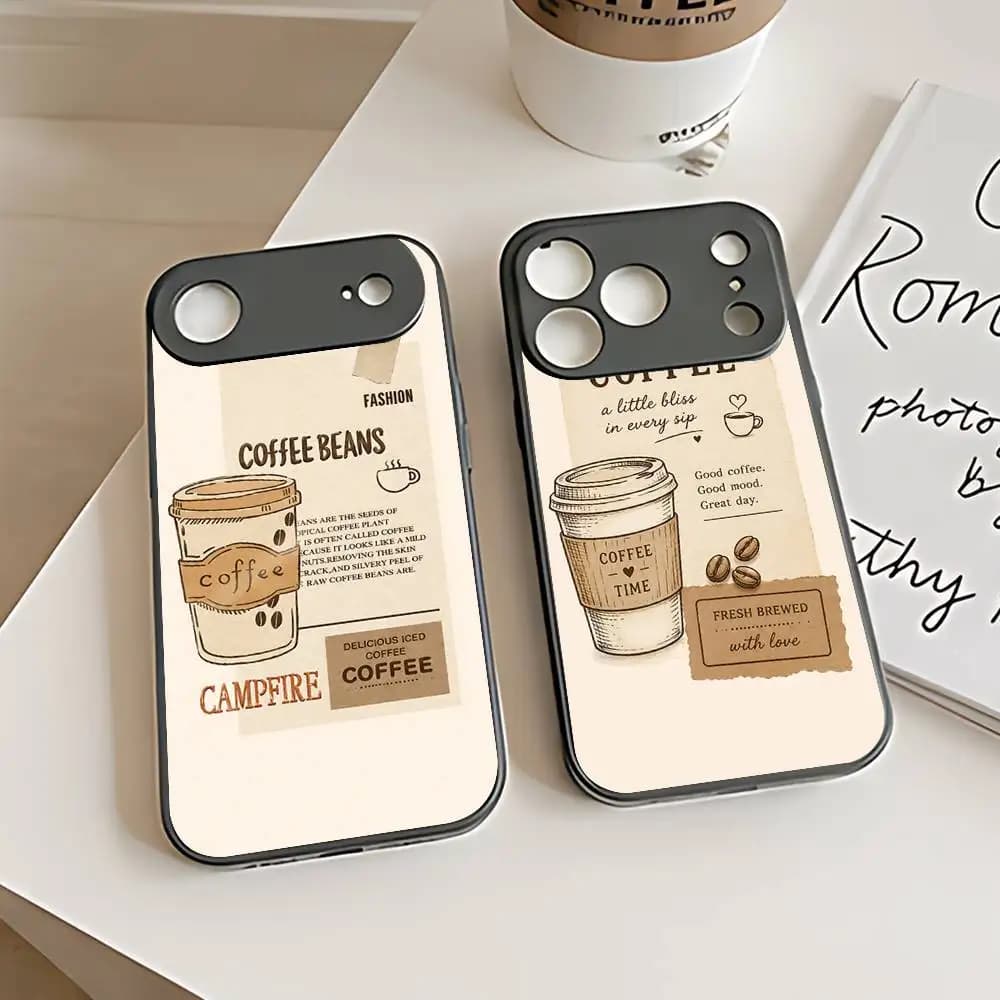 Coffee Bean Silicone Phone Case For IPhone 17 16 15 11 13 14 Pro Max Plus 12Mini Soft Cover