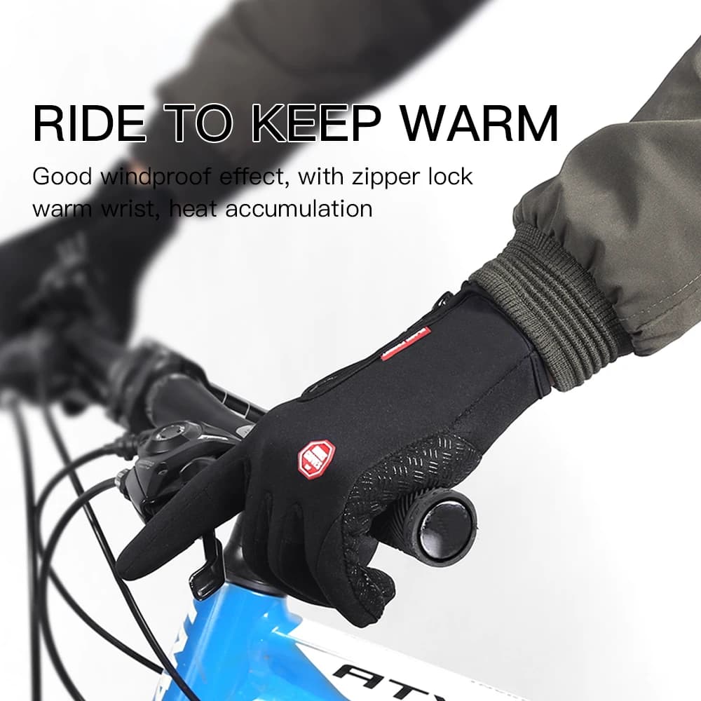 1pair of Thermal Touch Screen Gloves, Windproof Anti-slip Fleece Lined Gloves for Cycling Motorcycle Skiing Driving Men Wom