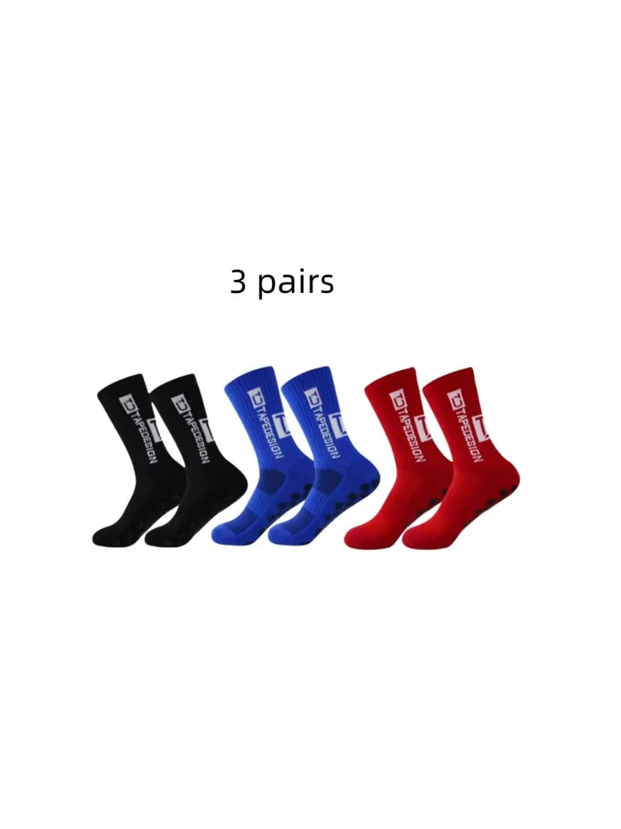 1 pair/3 pairs of new non-slip football socks for men, football socks with handle for outdoor sports