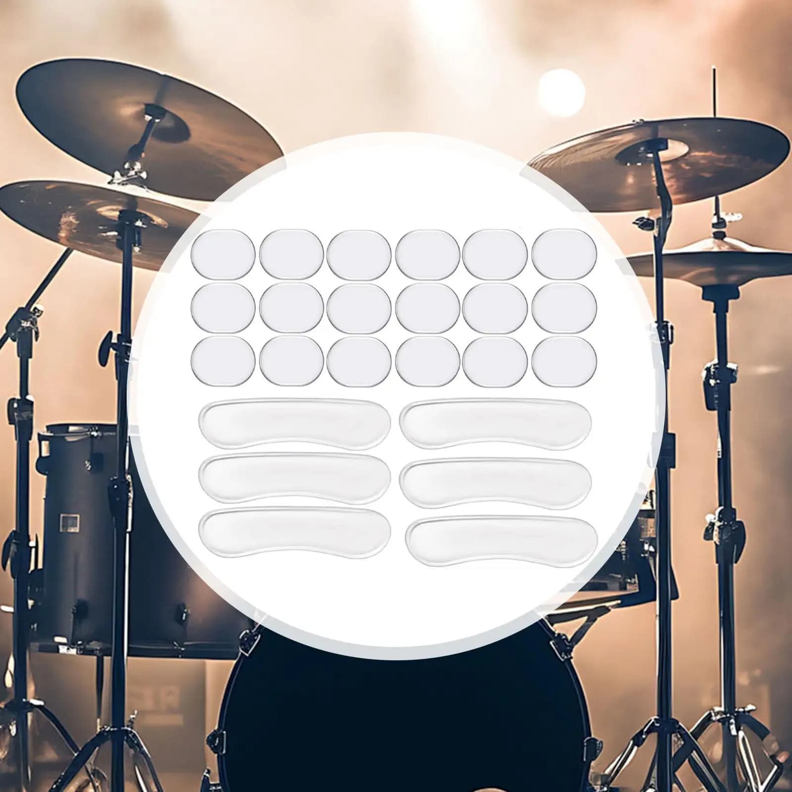 Set di Pad Silenziosi in Silicone per Batteria, Controllo del Tono, per Kit di Batteria Acustica, Professionale per Prove