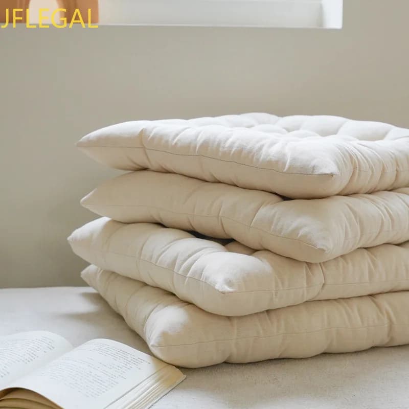 Simple Square Seat Cushion Thick Padded Floor Pillow Soft Tatami Chair Pad Large Meditation Cushion For Bedroom Living Room