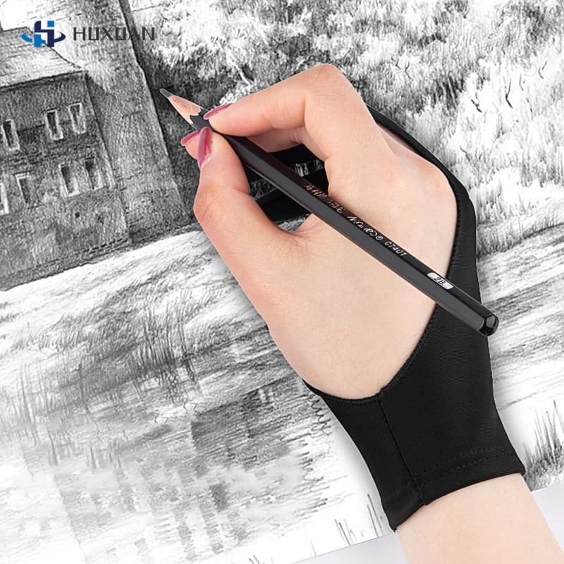 1Pc 2 Dita Anti-fouling Anti-touch Guanto di Pittura Per Disegno Anti-fouling Per Tablet IPad Scheda Destra E Sinistra guanto