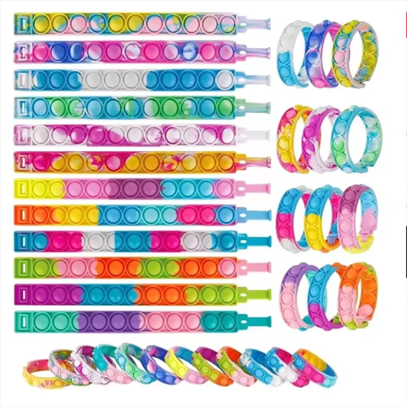 Fidget Toys Bracciale pop Bomboniere Braccialetti a bolle Push Poping Giocattoli sensoriali antistress per bambini Regali per bambini