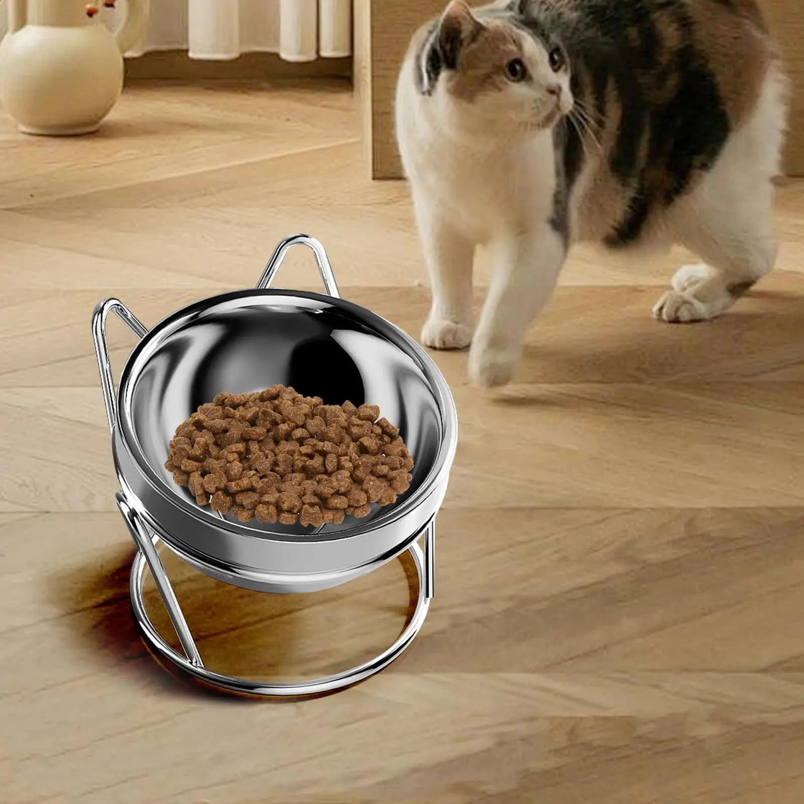 Ciotola per gatti rialzata Ciotola per cibo per gatti rialzata inclinata Baffo amichevole per cibo e acqua Cibo Piatto per acqua Mangiatoia per cani da compagnia per cuccioli