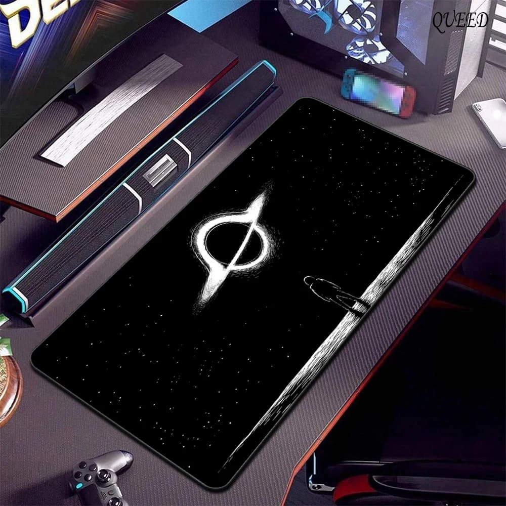 Tappetino per tastiera con stampa astronauta, motivo nero, tappetino per mouse in gomma antiscivolo, accessori per giochi per PC, tappetino per mouse, tappetino per ufficio, Mausepad