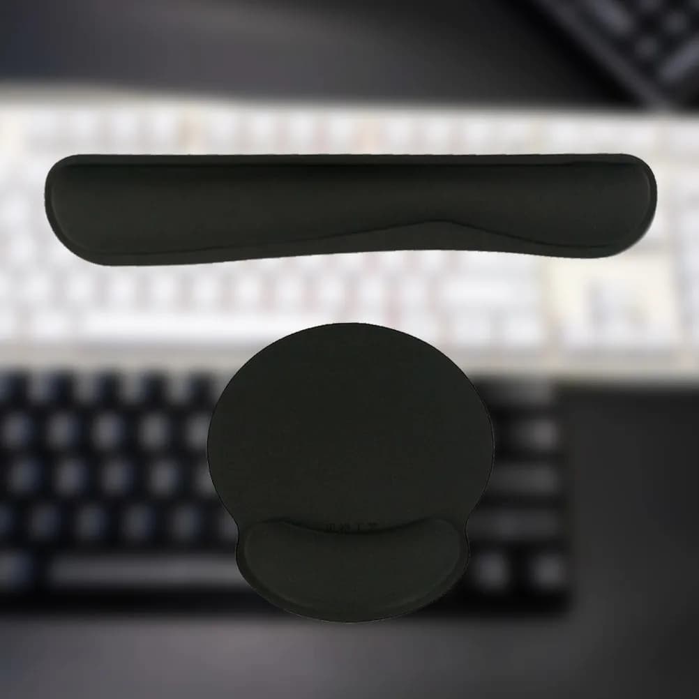 Poggiapolsi per Tastiera Elastico a Lento Ritorno, Cuscinetto Morbido Ergonomico per Protezione Mani e Polsi, per Casa, Ufficio, Gaming, Mouse e Tastiera, Nero