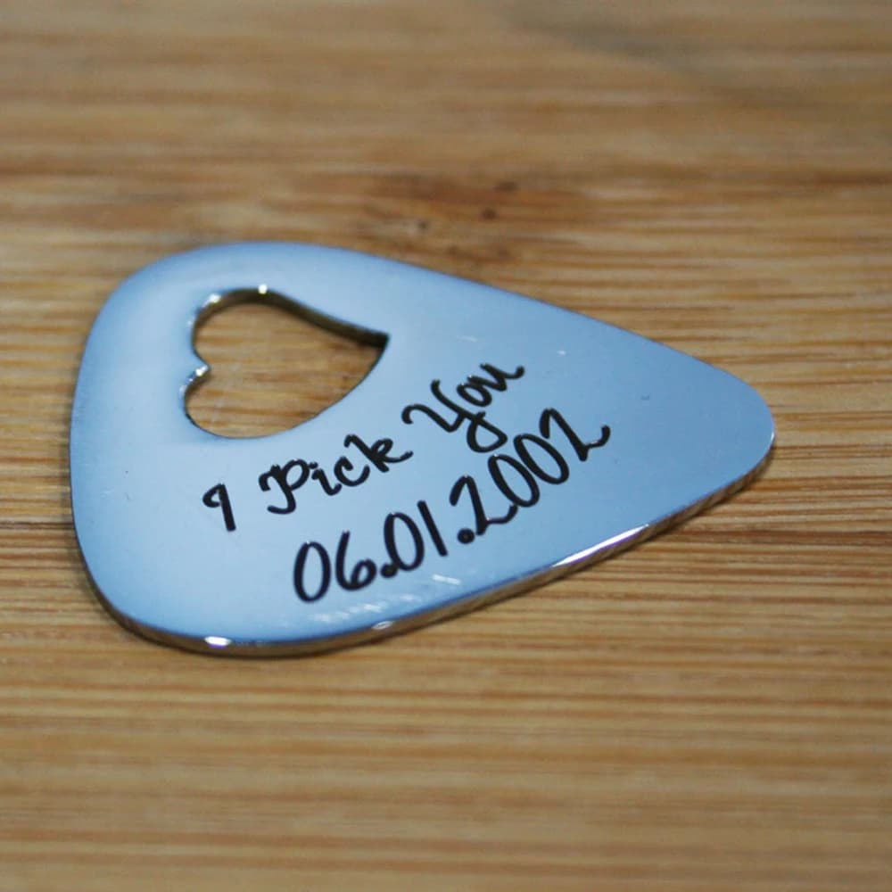 Plettro per chitarra personalizzato Plettri in acciaio inossidabile incisi per chitarra Plettro per chitarra in metallo personalizzato Grossista Fidanzato Marito