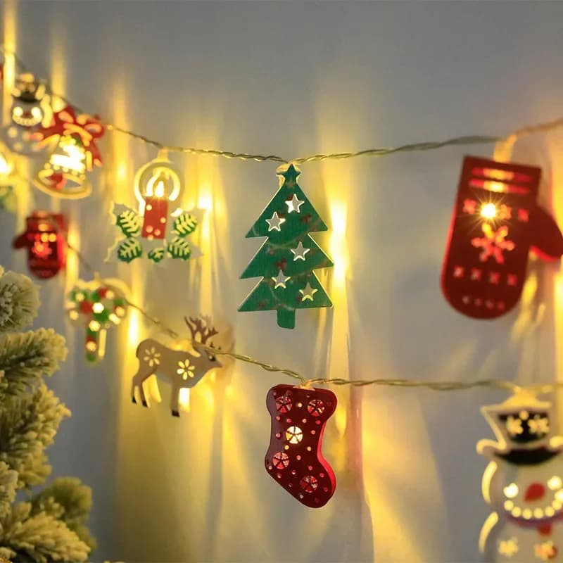 USB Iron Decorative Lamp Fairy Lights Garland Fawn Gloves Bell Battery Operated Light for Bedroom Living Room Garden Ornament