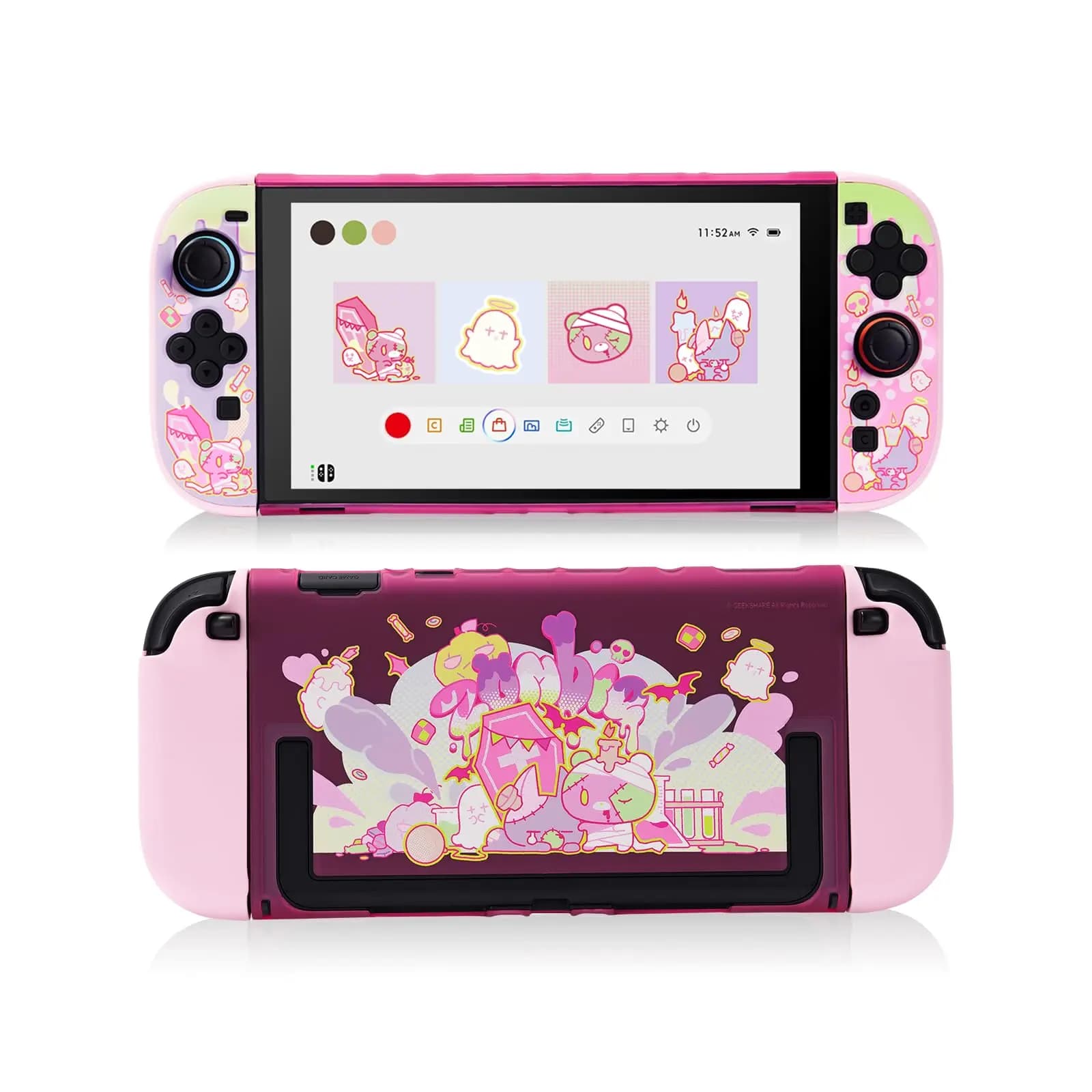 Custodia Protettiva Sottile GeekShare Compatibile con Switch 2 (2025), Guscio Rigido Accoppiabile per Console di Gioco Switch 2 - Patch Moe Doll