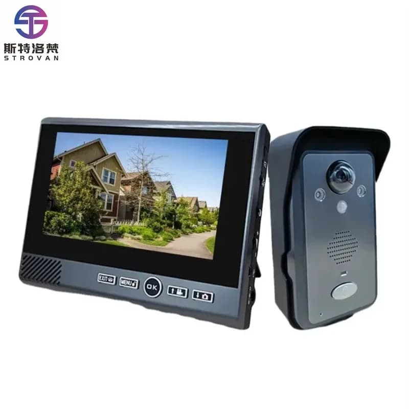 Videocitofono wireless domestico Videocitofono wireless da ufficio da 2,4 GHz con display da 7 pollici Videocitofono per appartamento