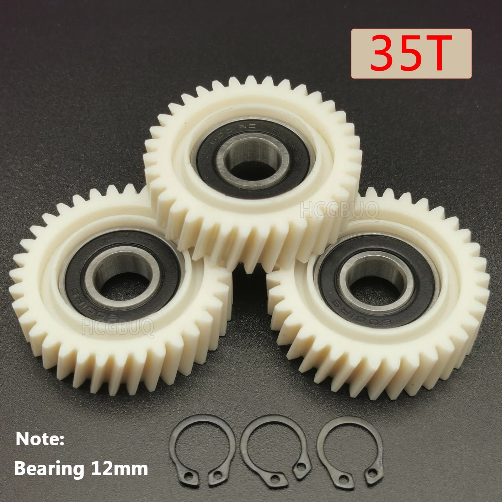 3 pezzi 47.3x13mm ingranaggio planetario 35T ingranaggi obliqui con cuscinetti da 12mm mozzo ruota bici elettrica ingranaggio in nylon per motore 500W 750W E-bike