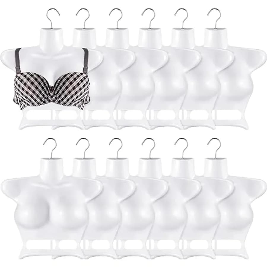 12 pieces hanging mannequin torso female mannequin hook woman body torso dress shape plastic grass upper clothing woman show