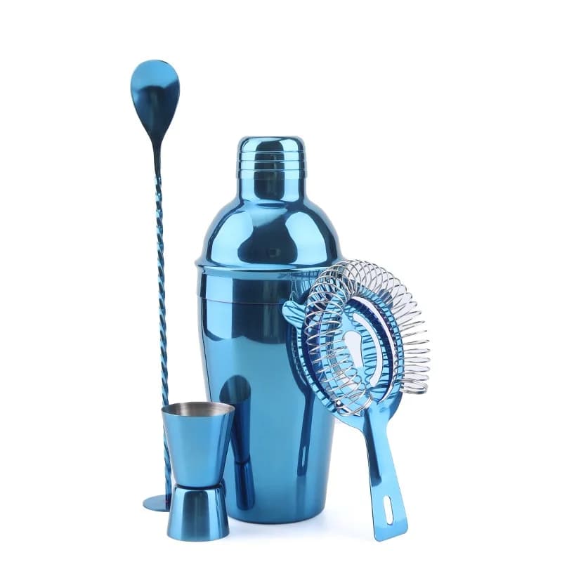 Set di shaker per cocktail 4 pezzi Shaker per cocktail da 20 OZ con filtro per barista Misurazione Jigger Bar Cucchiaio per miscelazione Accessori per bar Regalo