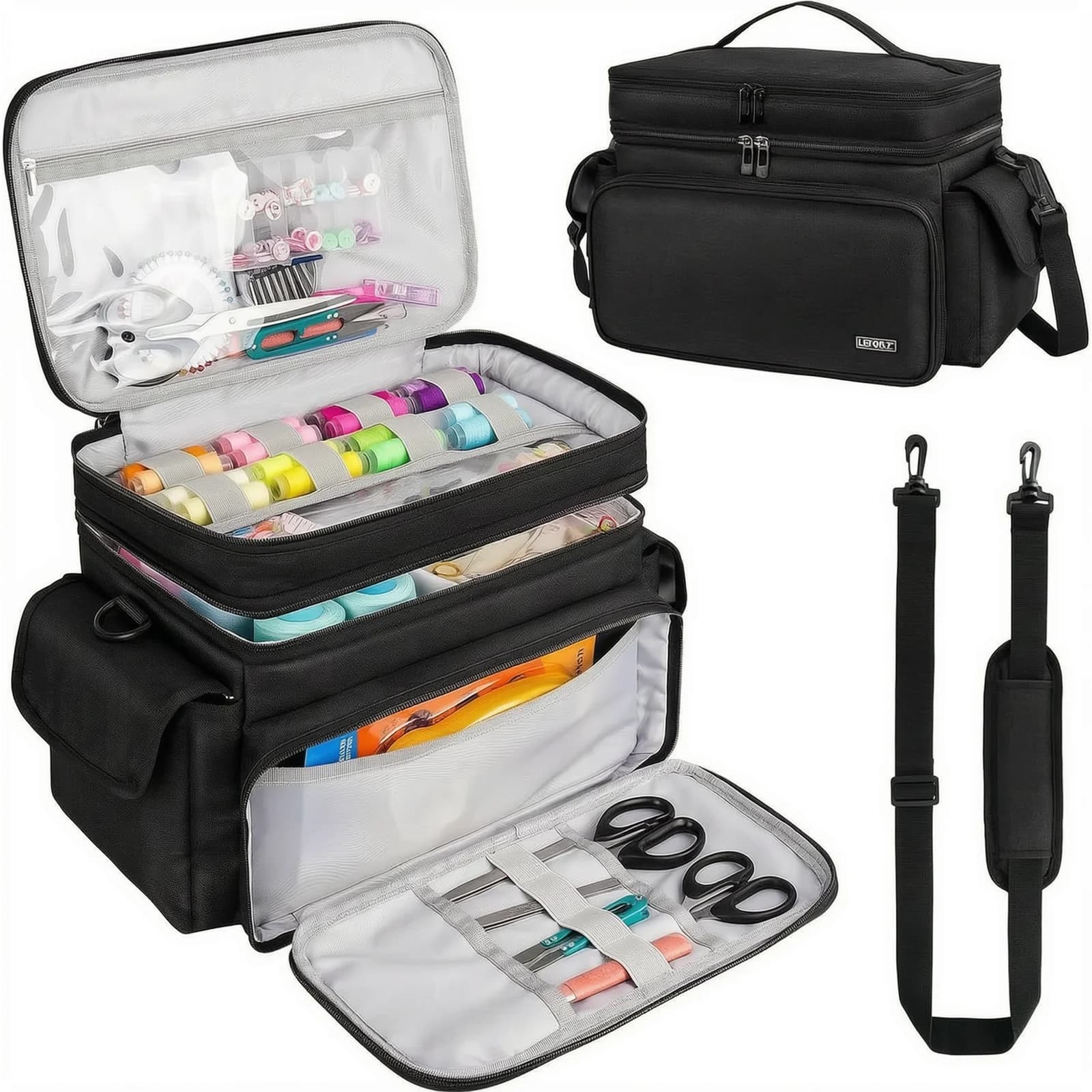 Sewing Box Organizer Versatile Storage With Double Layer All Sewing Enthusiasts Bag Wide Party