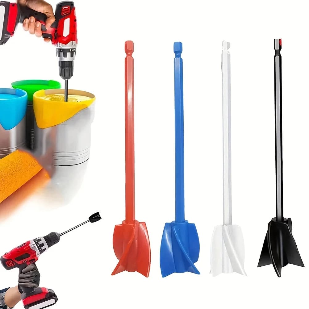 2pcs Epoxy Mixer Paint Drill Attachment Paddle Consistency Liquids Resin Head Stirrer Resin Head Mixer Accessories
