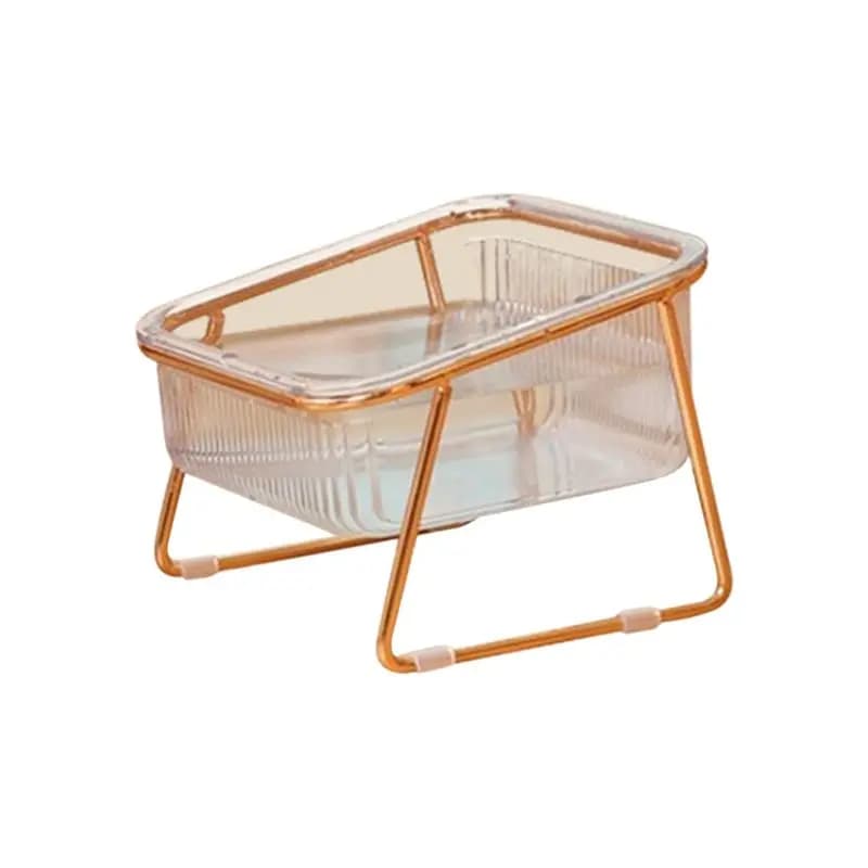 NEW HOT In Stock-Pet Single Bowl Transparent High Foot Cat Bowl Drink Water Cat Food With Stand Raised Water Feeder Dog Bowl Sup
