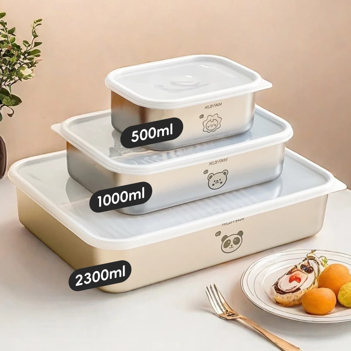 Stainless Steel Refrigerator Container 304, Frozen Meat Storage Box, Fruit and Vegetable