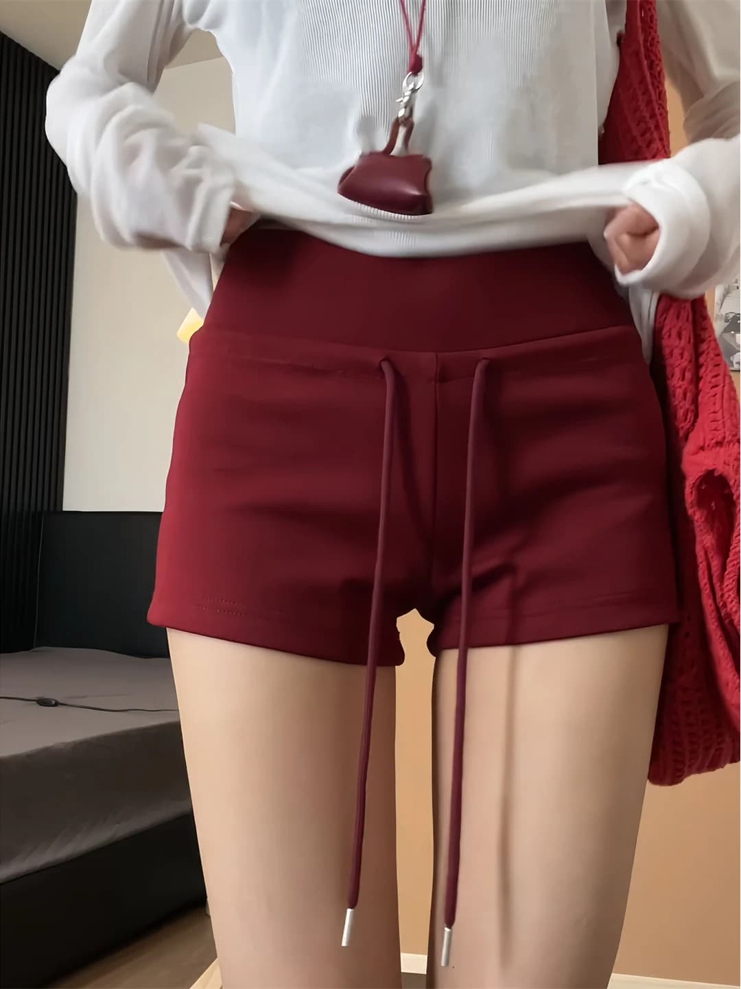 Ultra Comfortable High Waist American Style Sports Shorts Women's Summer Outdoor Hot Girl A-Line Three-quarter Length Hot Pants
