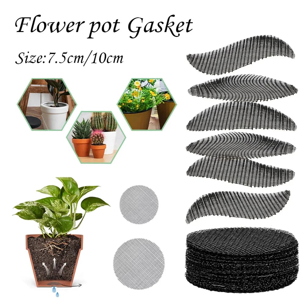 50 pcs Hole of Vase Maglia Pad Round Grid Hole of Drainage Screen For the Fund of the Prevented Vase Bonsai Lose Flower Plant Gardening Tools