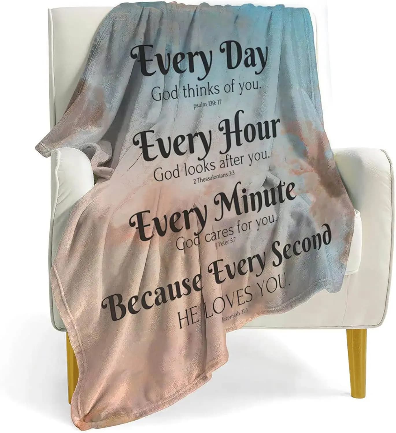 Coperta con versetto della Bibbia Pensieri e preghiere ispiratrici Coperta da tiro religiosa Coperte morbide e accoglienti in peluche calde per donne e uomini, regalo