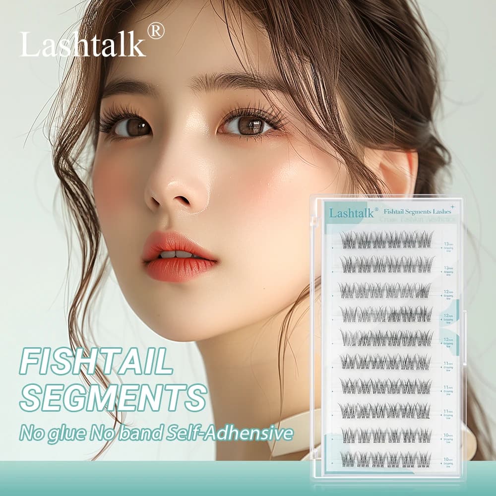 Lashtalk Strapless Faux Eyelashes Cluster Coda Segments Self-adhesive Fish Eyelashes Natural Soul Soft No Collars Needed Beauty Makeup
