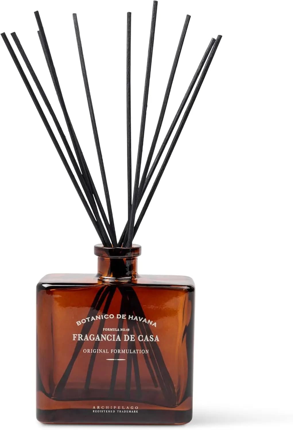 Diffuser of Havana Botanical Fragrances with fragrant oil, wooden cap and 10 sticks for home decor (7.85 fl oz)