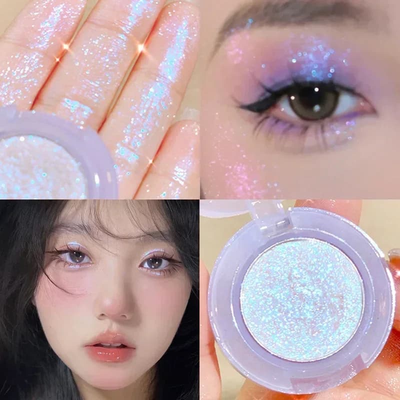 Palette di ombretti monocromatici con glitter diamantati Ombretto scolorito Evidenziatore Paillettes Pigmenti per trucco occhi duraturo impermeabili