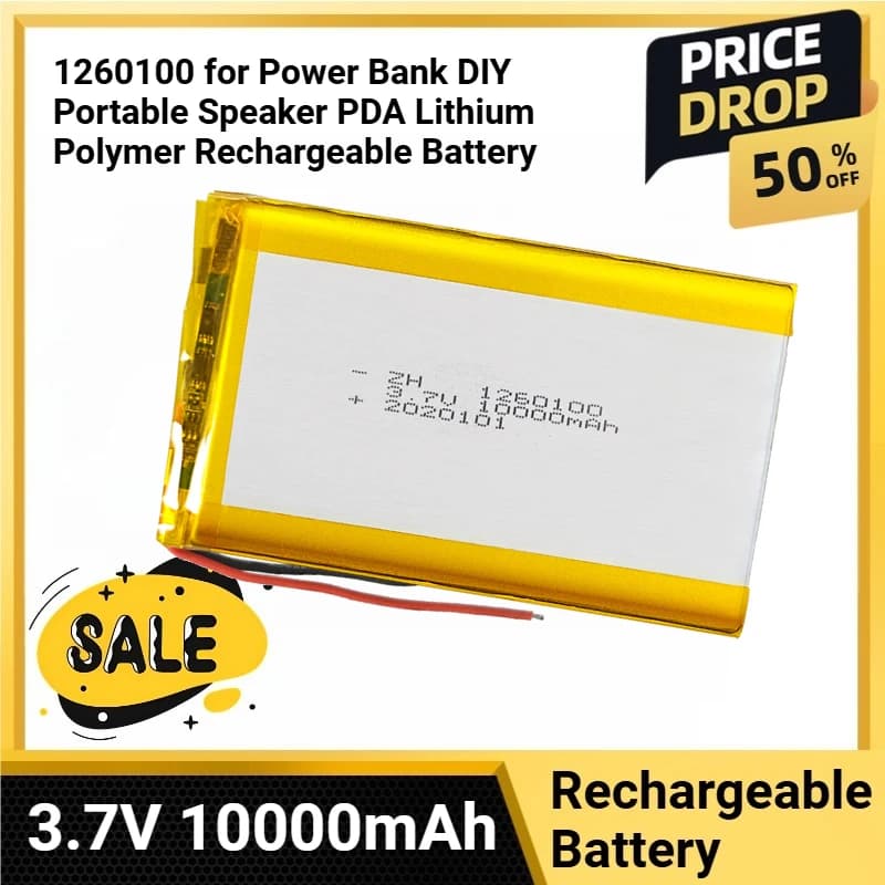 1260100 Batteria ai polimeri di litio 3.7V 10000mAh per Power Bank Altoparlante portatile fai-da-te PDA Batteria ricaricabile ai polimeri di litio