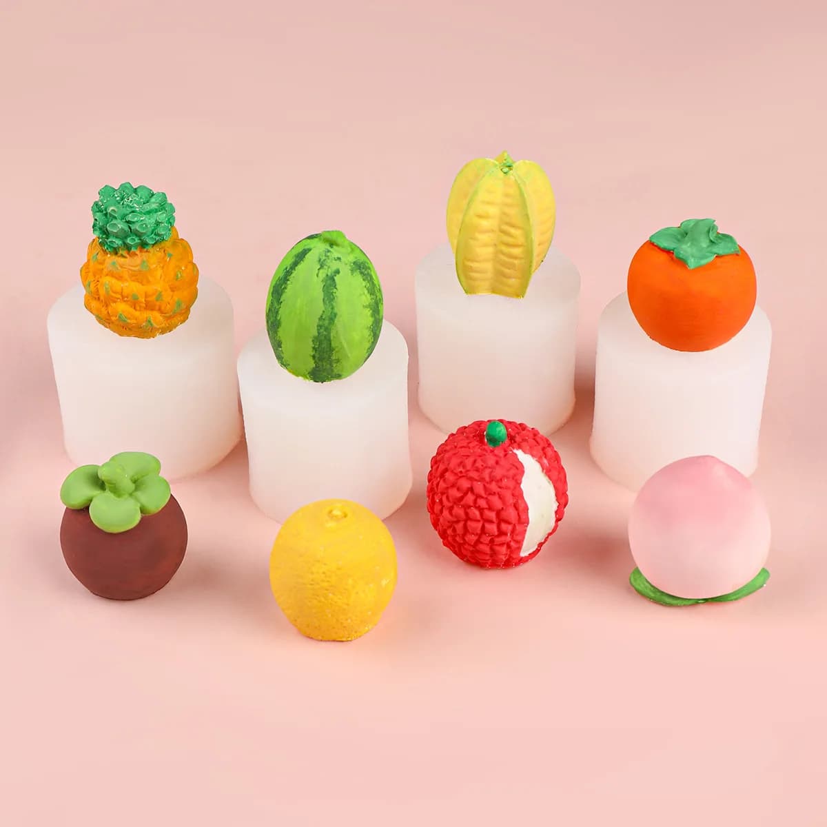 Stampo in Silicone 3D a Forma di Frutta per Resina Epossidica, Ananas, Fragola, Mango, per Sapone e Candele Fai-da-Te