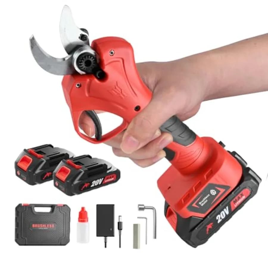 Electric Scissors for Powering, Cutting Diameter 30mm (1.2 "), Wireless Power Supply for Gardening with 2 Rechargeable Batteries