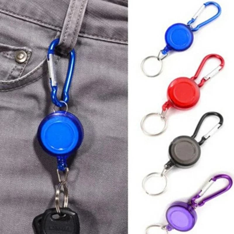 2026 1 pz Portabadge Retrattile con Cordino, Porta Tesserino Identificativo, Porta Badge in Plastica ABS con Anello Portachiavi e Clip