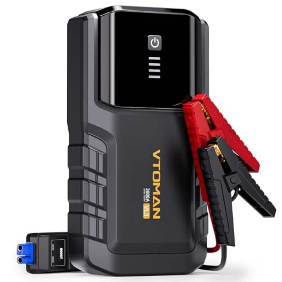 Avviatore di Emergenza VL3 Aggiornato con Batteria LiFePO4 3000A, Booster Portatile per Auto fino a 7.0L Benzina e 5.0L Diesel 12V