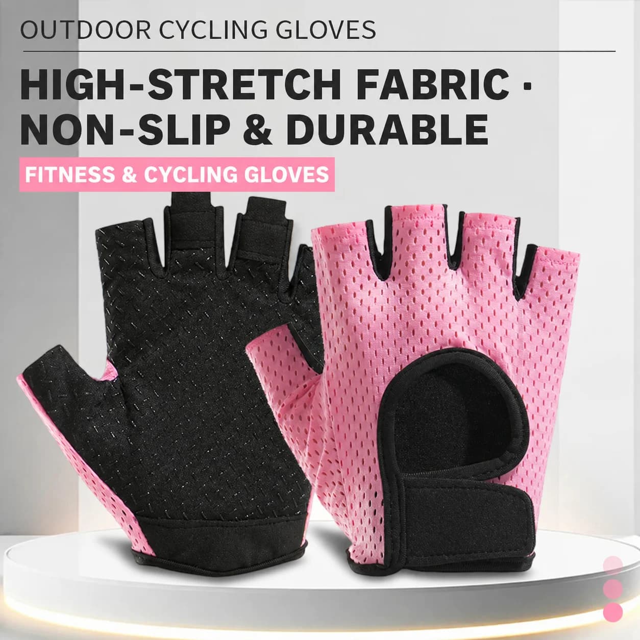 1 Pair Half Finger Gloves for Cycling Gym Fitness Anti Slip Shockproof Breathable Summer Outdoor Sports