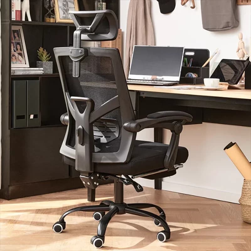 Comoda chaise da ufficio sedia girevole semplice in pelle di design per soggiorno sedia per computer da gioco A