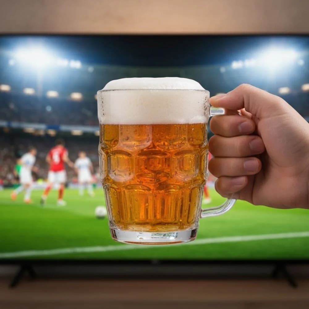 Creative Imitation Glass Plastic Beer Cup Unbreakable with Handle Drinking Cup Wide Mouth Thickened Beer Mug Karaoke