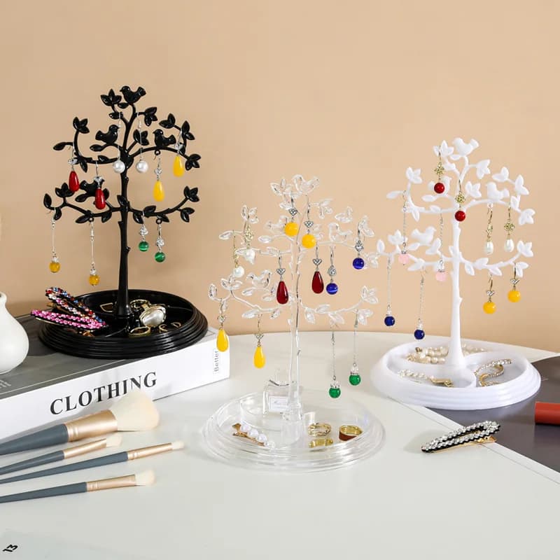 Bird Tree Jewelry Display Stand Cute Rings Earrings Bracelet Keychain Hairpin Necklace Hanger Rack Home Dressing Table Women