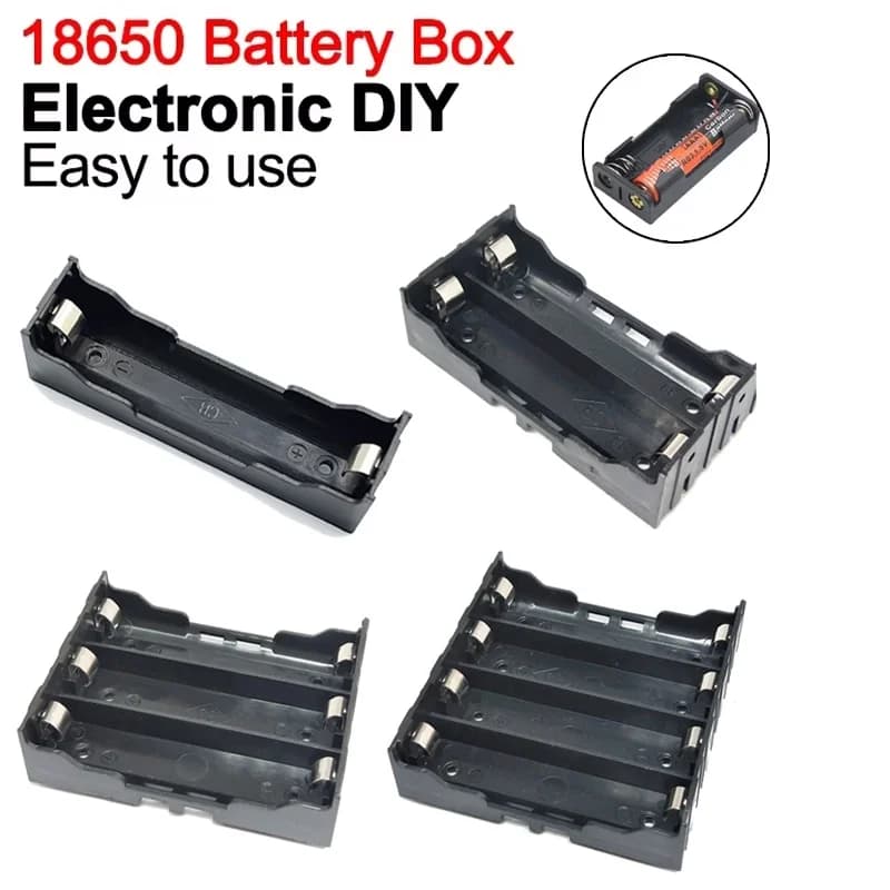Contenitori per Power Bank 18650, Scatole Portabatterie 1X 2X 3X 4X 18650, Contenitore per Batterie a 1 2 3 4 Slot, Custodia Rigida per Batterie 18650