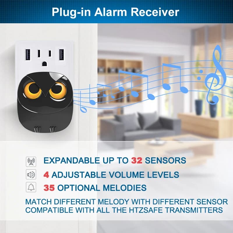 Secure System Patrol Wireless Driveway Security Alarm HTZSAFE Waterproof PIR Motion Detector Garage Welcome Burglar Alarm