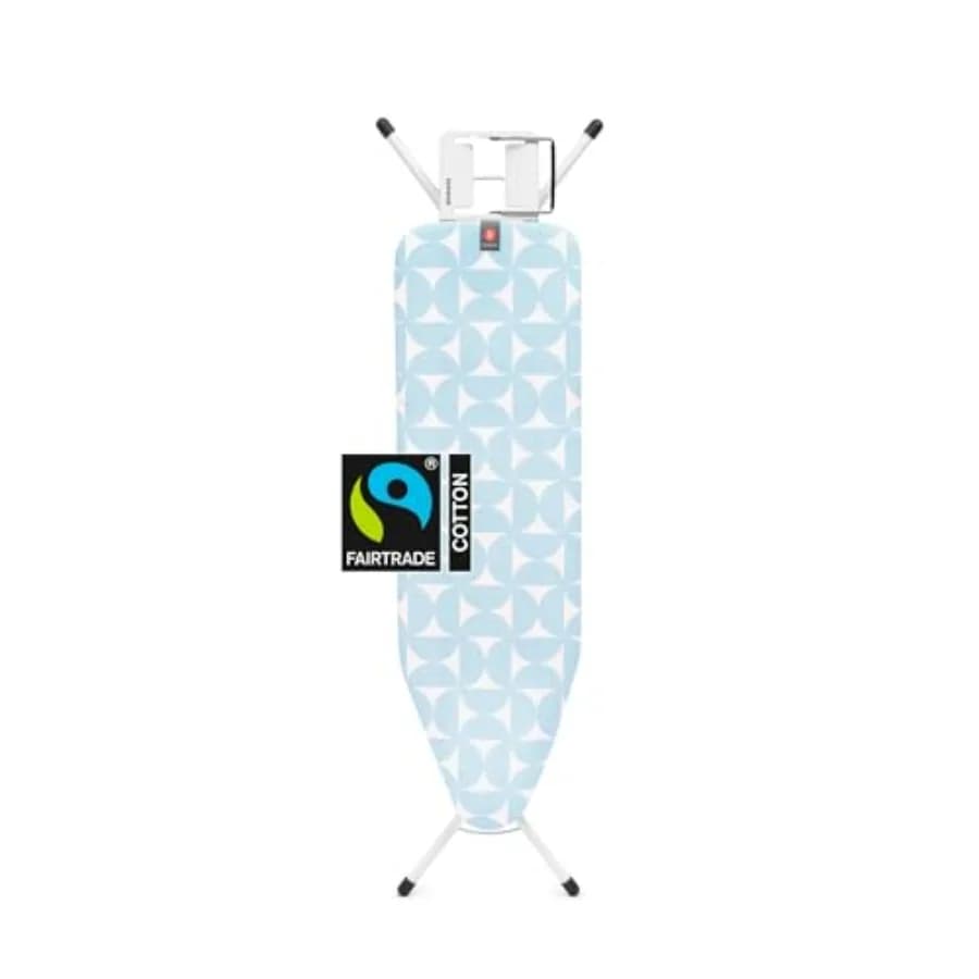 Comfort Ironing Board with Left/Right Adjustable Steam Iron Rest Medium Size B Fairtrade Fresh Breeze Cover Adjustable Height (