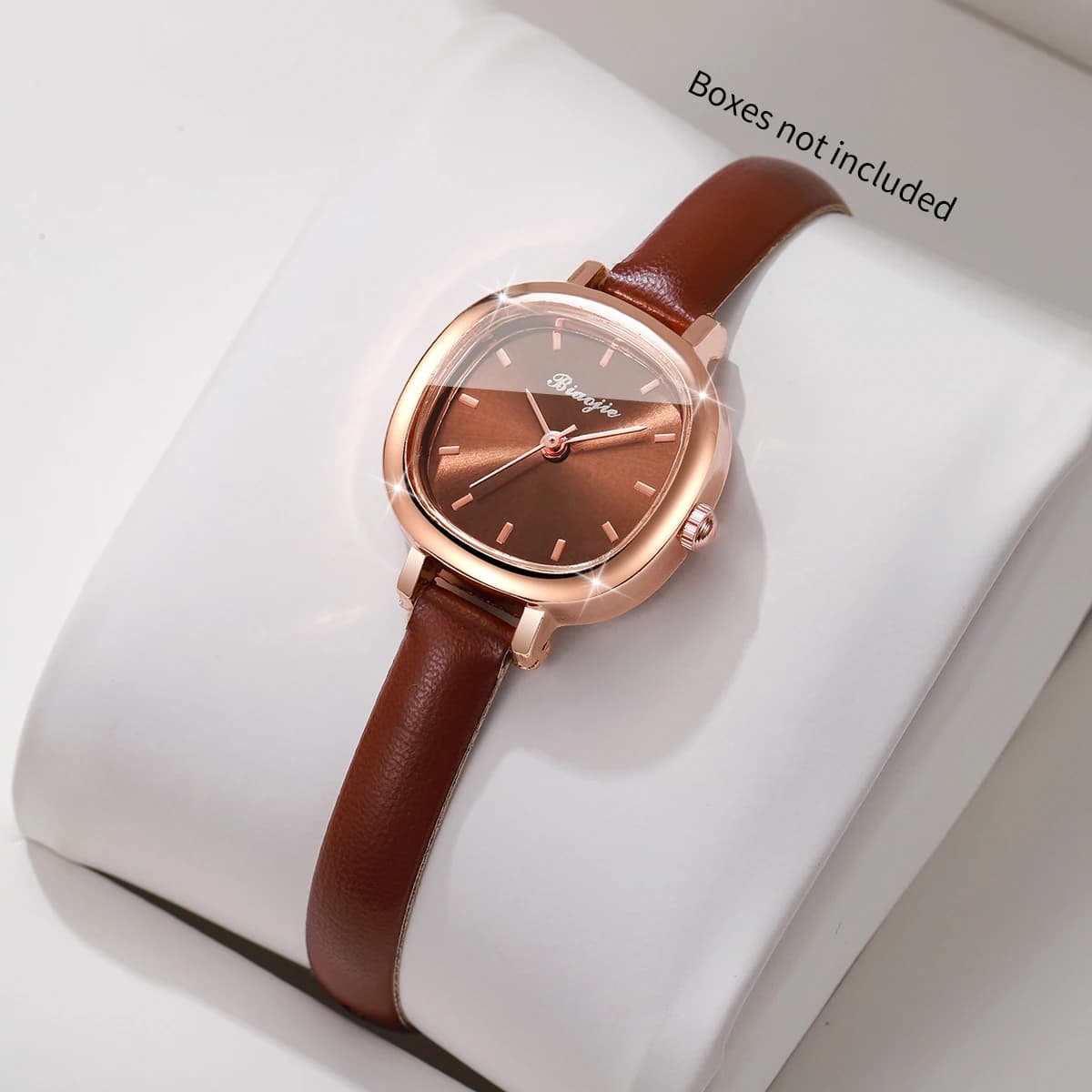 Orologio da donna al quarzo con quadrante quadrato elegante, cinturino in pelle ultrafine, orologio da polso analogico da donna, Reloj Mujer (senza scatola)