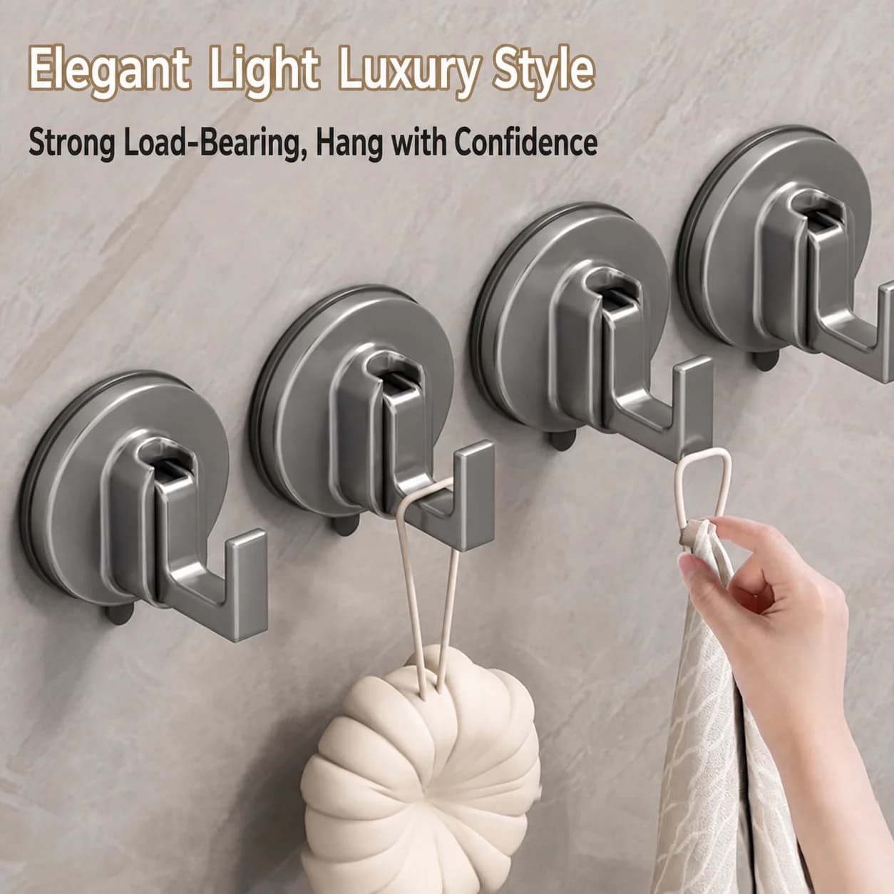 1/2PCS Vacuum Suction Cup Hooks, Strong No-Drill Reusable ABS Wall Hangers for Bathroom Kitchen Towels Keys Doors