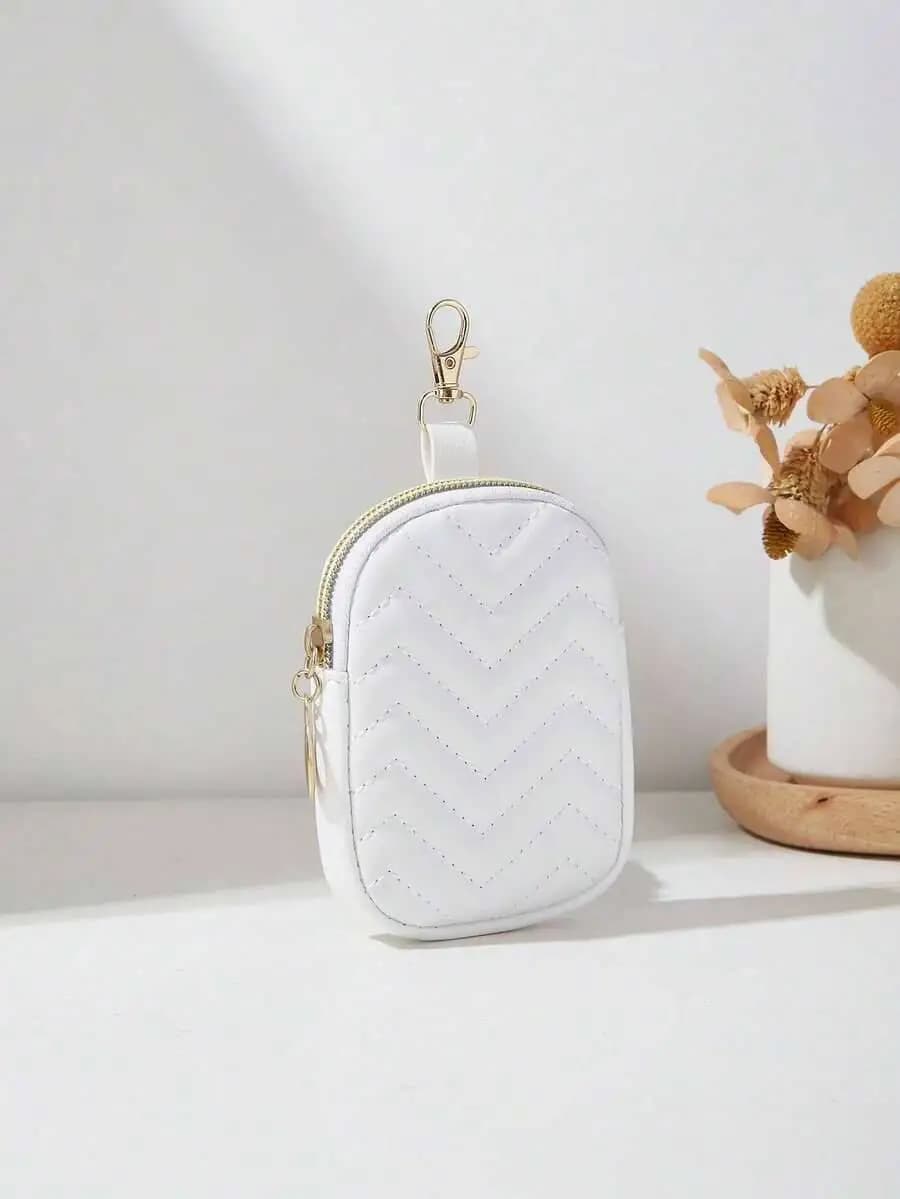Nuova Borsa Portachiavi Trapuntata Casual da Donna, Mini Portamonete, Portafoglio Piccolo per Monete, Essenziale per Viaggi Estivi